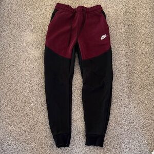 Nike Tech Burgundy and Black Joggers
